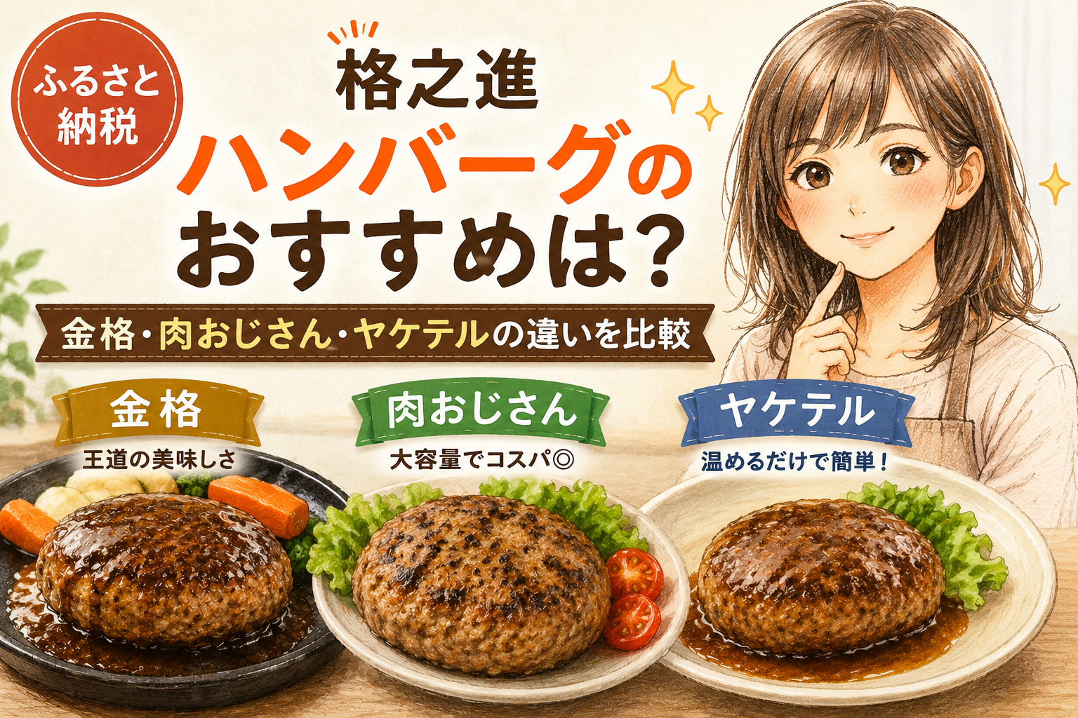 ふるさと納税「格之進」ハンバーグのおすすめは？金格・肉おじさん・ヤケテルの違いを比較